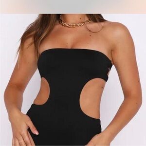 White Fox Boutique Black Cutout Bodysuit